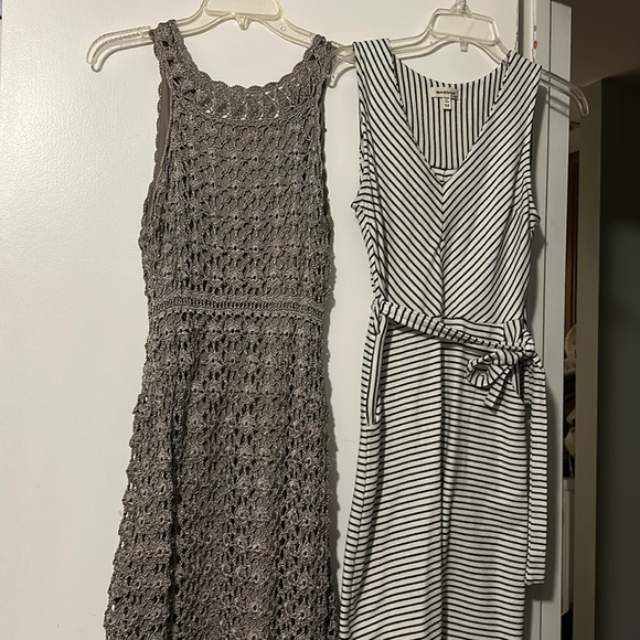 Silver dress and white and black striped - Picture 1 of 6